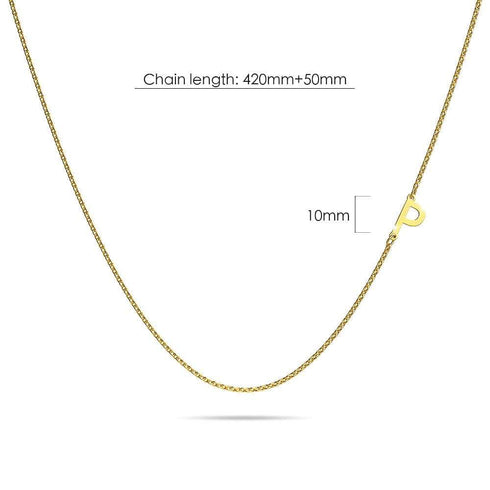 Bold Alphabet Letter Initial Charm Necklace in Gold Tone